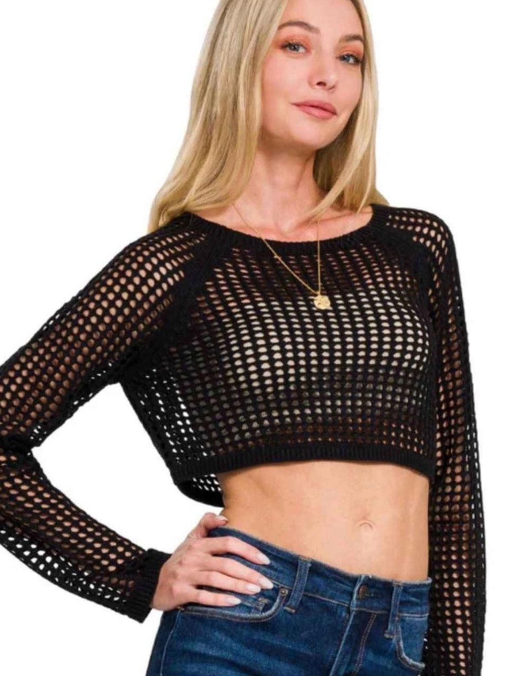 Zenana Boutique
Cropped Open Knit sweater / top nwt size small